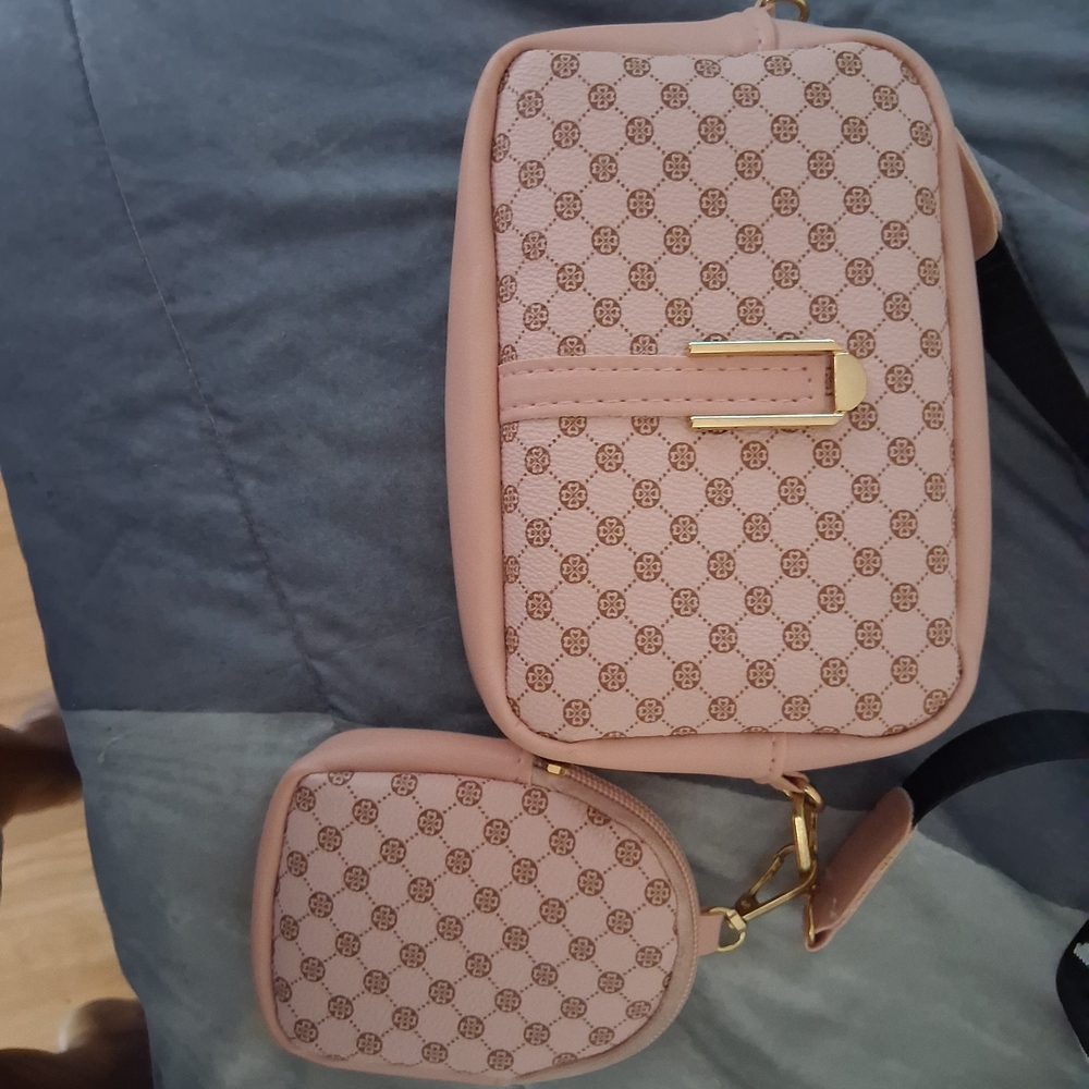 Chic Pink Patterned Crossbody Bag